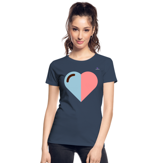 Camiseta orgánica premium"Heart two Colours Simple" - navy