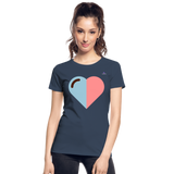 Camiseta orgánica premium"Heart two Colours Simple" - navy