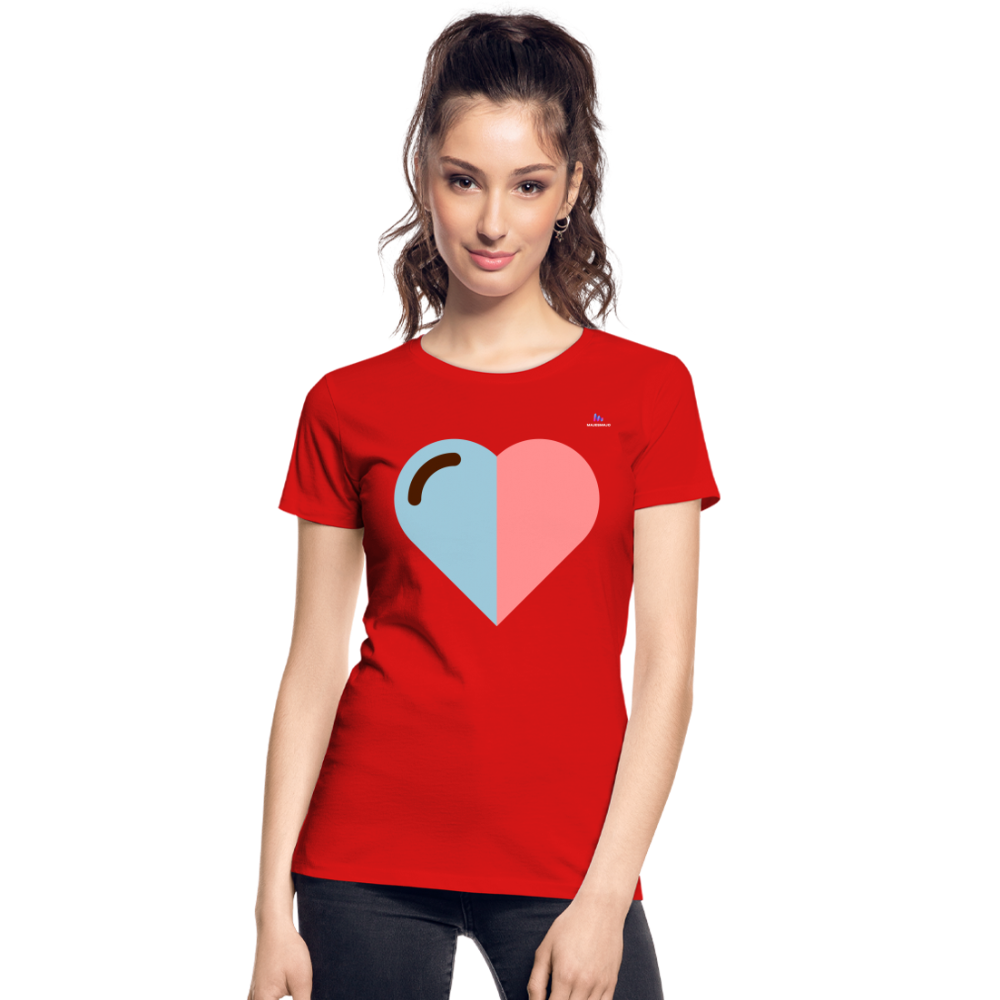 Camiseta orgánica premium"Heart two Colours Simple" - red