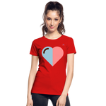 Camiseta orgánica premium"Heart two Colours Simple" - red