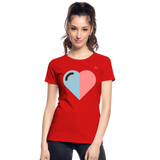 Camiseta orgánica premium"Heart two Colours Simple" - red