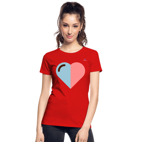 Camiseta orgánica premium"Heart two Colours Simple" - red