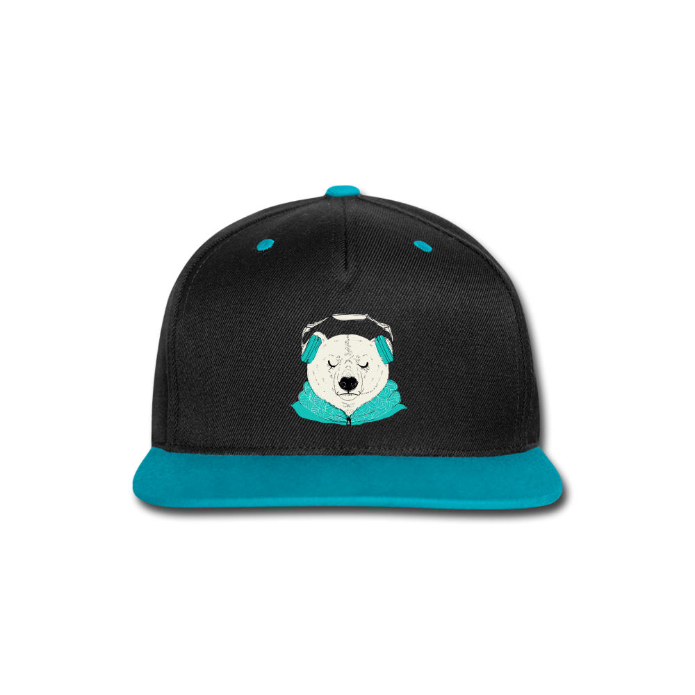 Gorra contraste Snapback"headphones" - black/teal