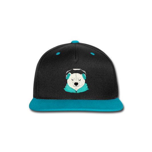 Gorra contraste Snapback"headphones" - black/teal