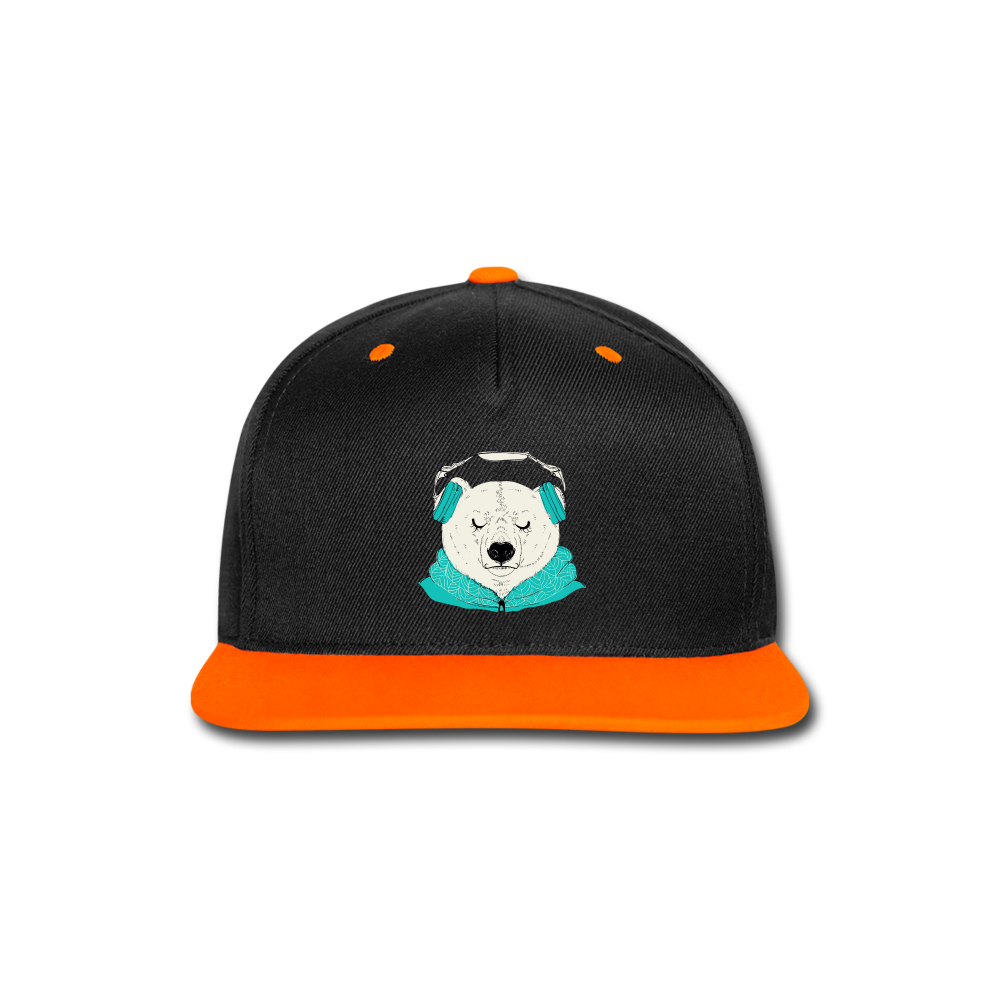 Gorra contraste Snapback"headphones" - black/neon orange