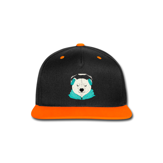 Gorra contraste Snapback"headphones" - black/neon orange