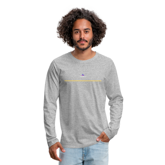 Camiseta de manga larga premium"line" - heather grey