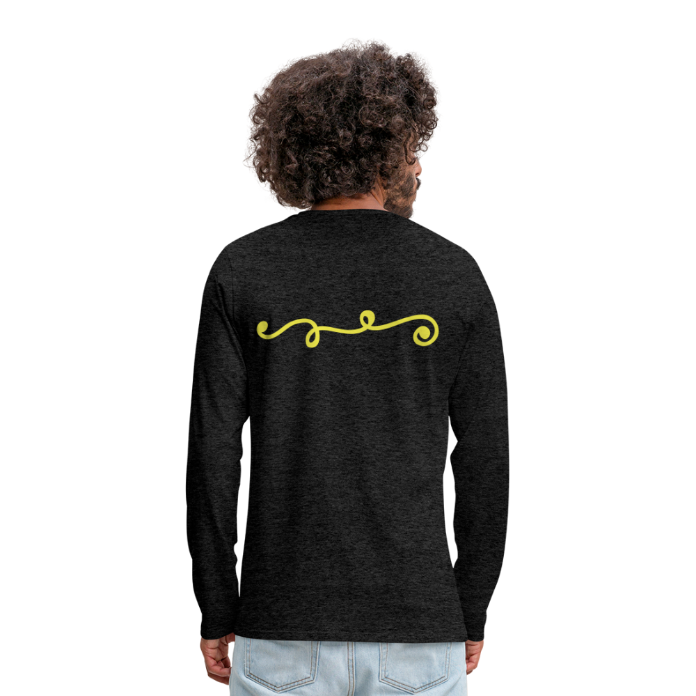 Camiseta de manga larga premium"line" - charcoal grey