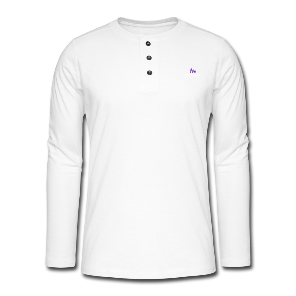 Camiseta panadera de manga larga Henley"rabbit" - white