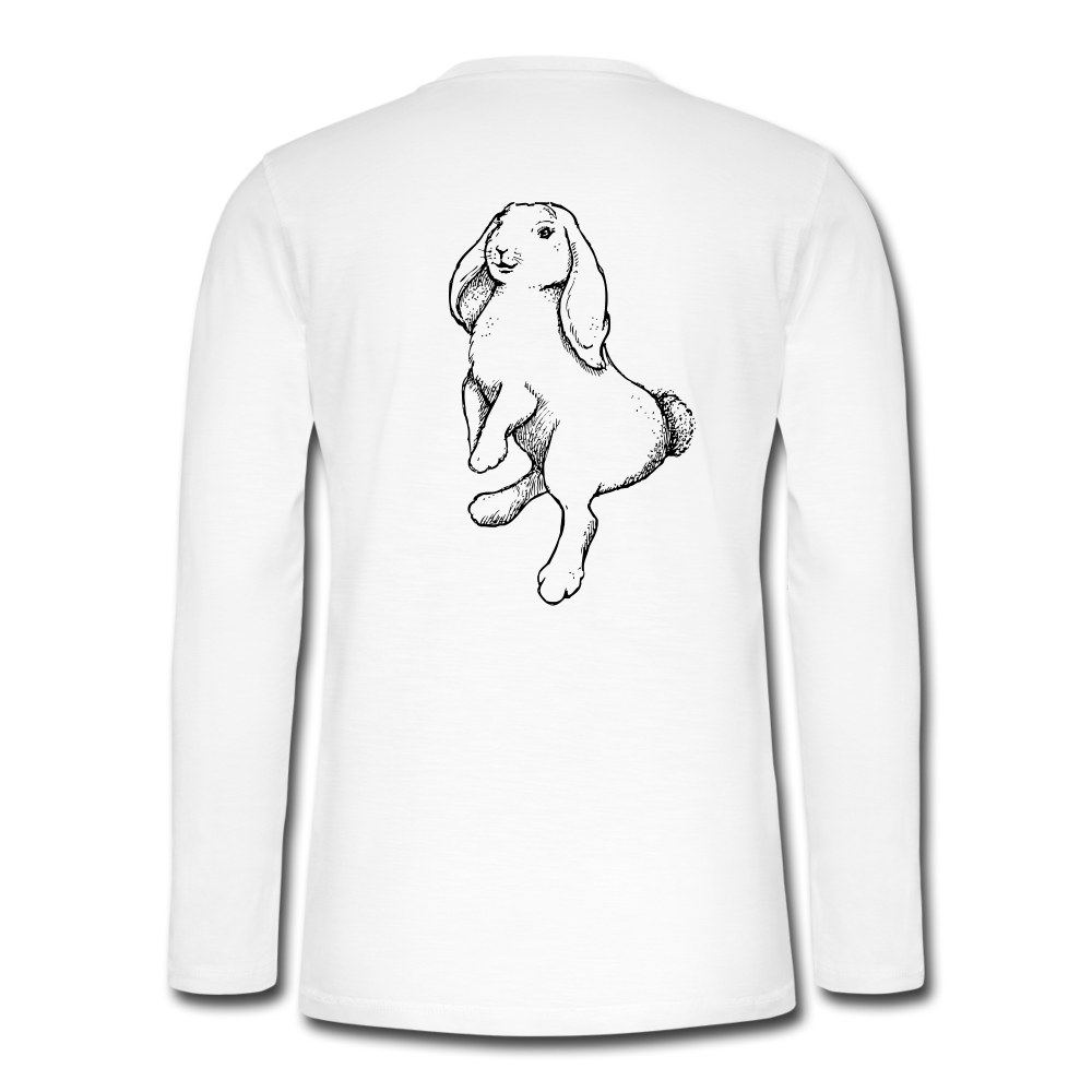 Camiseta panadera de manga larga Henley"rabbit" - white