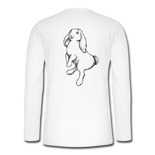 Camiseta panadera de manga larga Henley"rabbit" - white