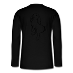 Camiseta panadera de manga larga Henley"rabbit" - black