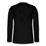 Camiseta panadera de manga larga Henley"rabbit" - black