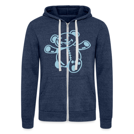 Chaqueta con capucha Tri-Blend unisex de Bella + Canvas"teddy" - heather navy