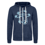 Chaqueta con capucha Tri-Blend unisex de Bella + Canvas"teddy" - heather navy