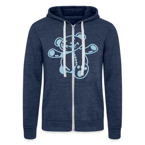 Chaqueta con capucha Tri-Blend unisex de Bella + Canvas"teddy" - heather navy