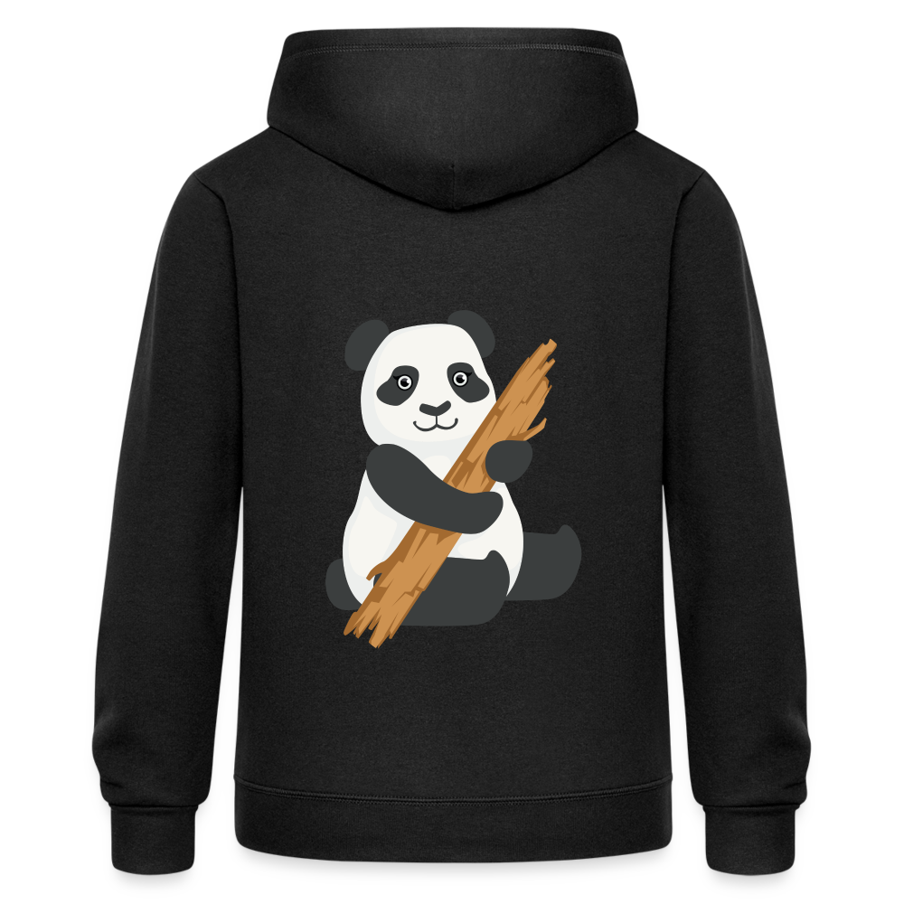 Chaqueta con capucha de alto gramaje"Cute Panda wood" - black