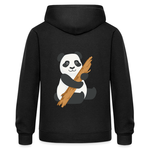 Chaqueta con capucha de alto gramaje"Cute Panda wood" - black