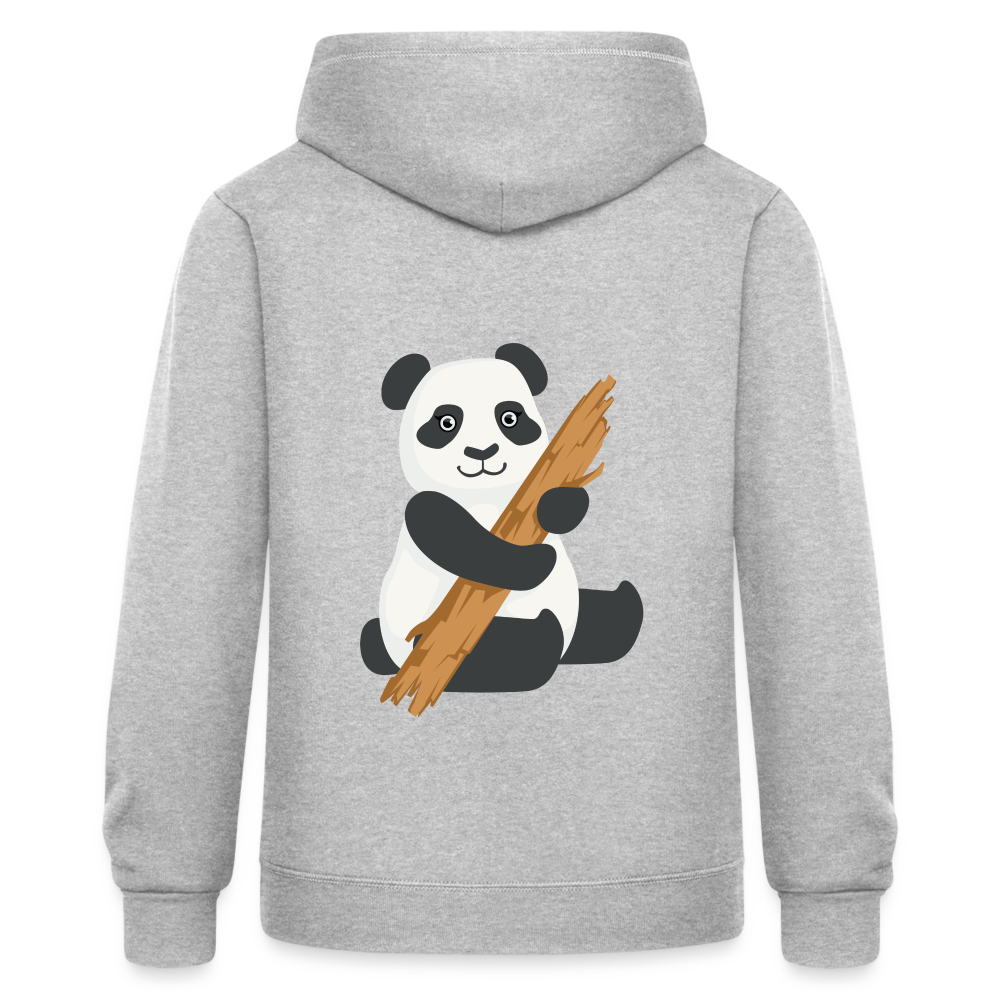 Chaqueta con capucha de alto gramaje"Cute Panda wood" - heather grey