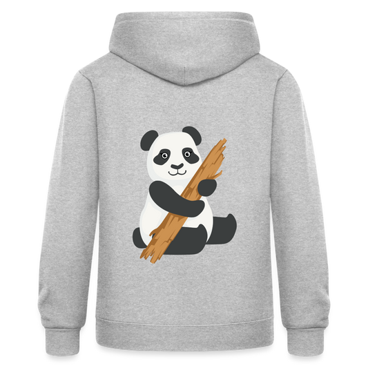 Chaqueta con capucha de alto gramaje"Cute Panda wood" - heather grey