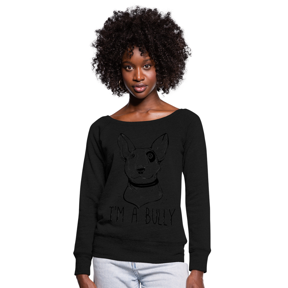 Sudadera con escote drapeado"I'm a Bully" - black