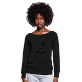 Sudadera con escote drapeado"I'm a Bully" - black