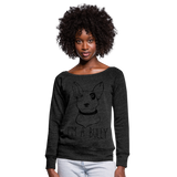 Sudadera con escote drapeado"I'm a Bully" - heather black