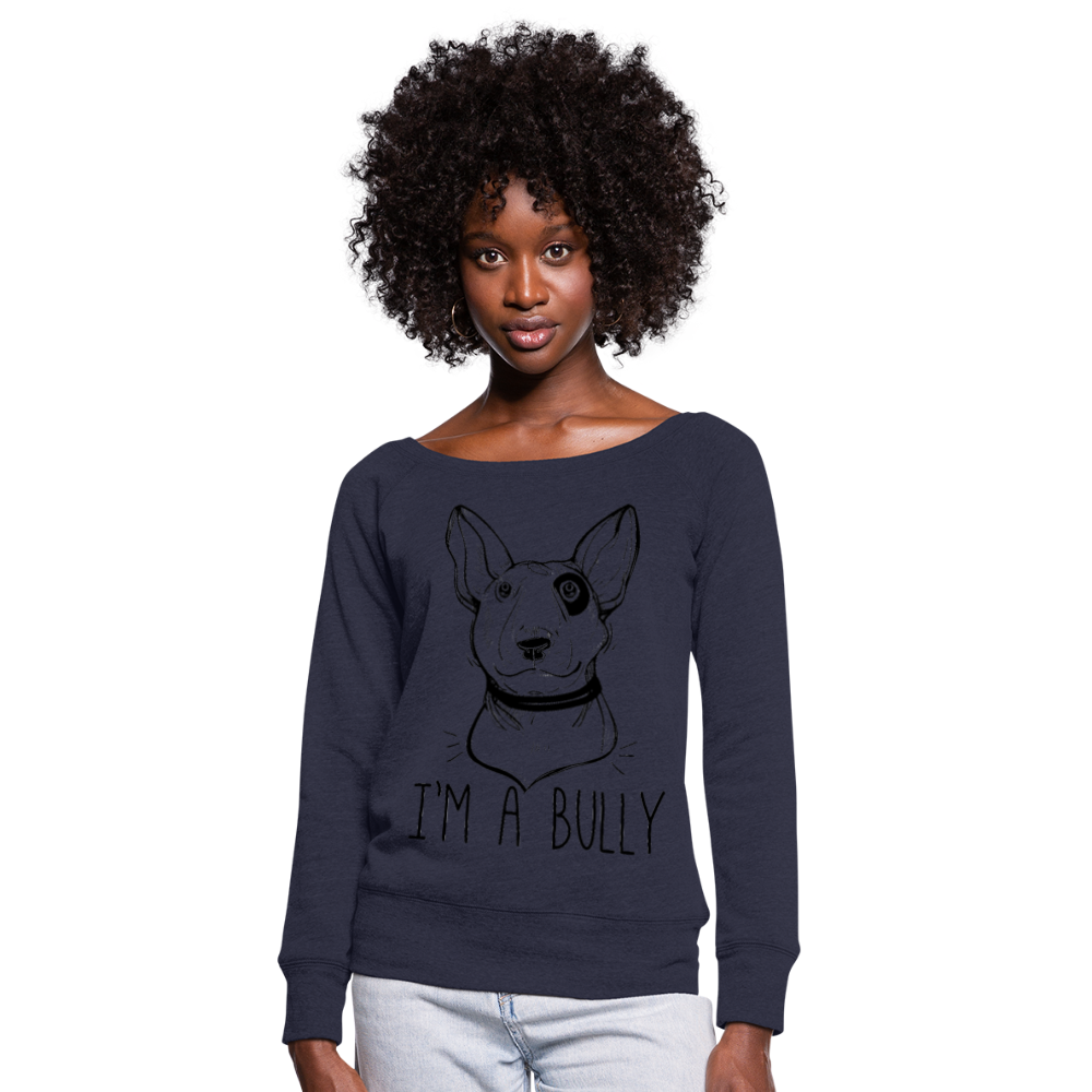 Sudadera con escote drapeado"I'm a Bully" - heather navy