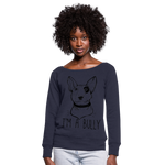 Sudadera con escote drapeado"I'm a Bully" - heather navy