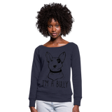 Sudadera con escote drapeado"I'm a Bully" - heather navy