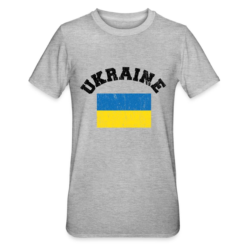 Camiseta en polialgodón unisex"Ukraine Flag black" - heather grey