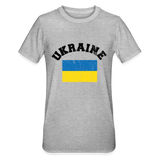 Camiseta en polialgodón unisex"Ukraine Flag black" - heather grey