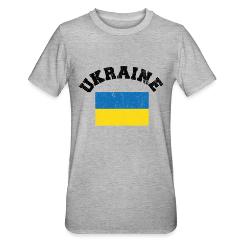 Camiseta en polialgodón unisex"Ukraine Flag black" - heather grey