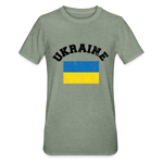 Camiseta en polialgodón unisex"Ukraine Flag black" - heather military green