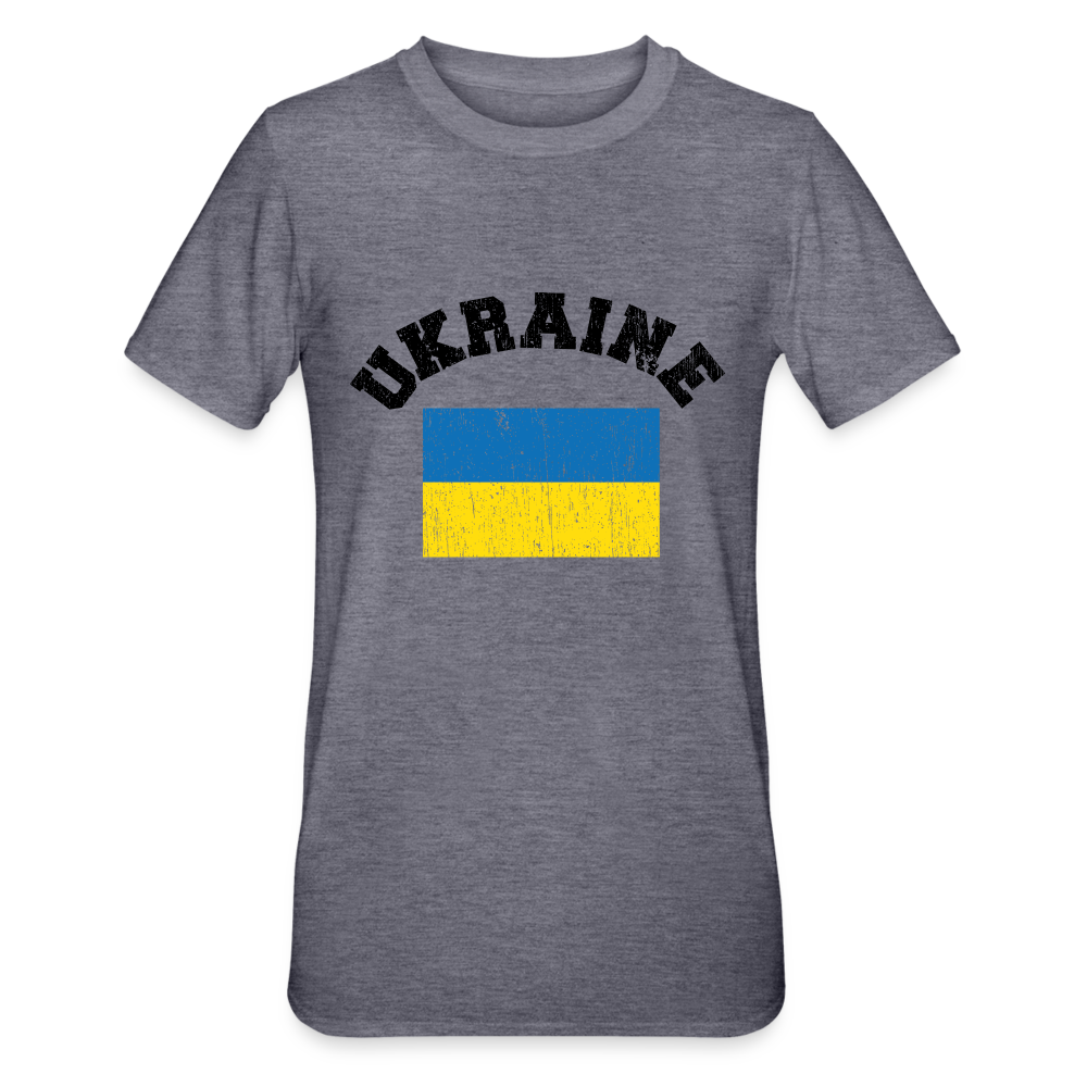 Camiseta en polialgodón unisex"Ukraine Flag black" - heather navy
