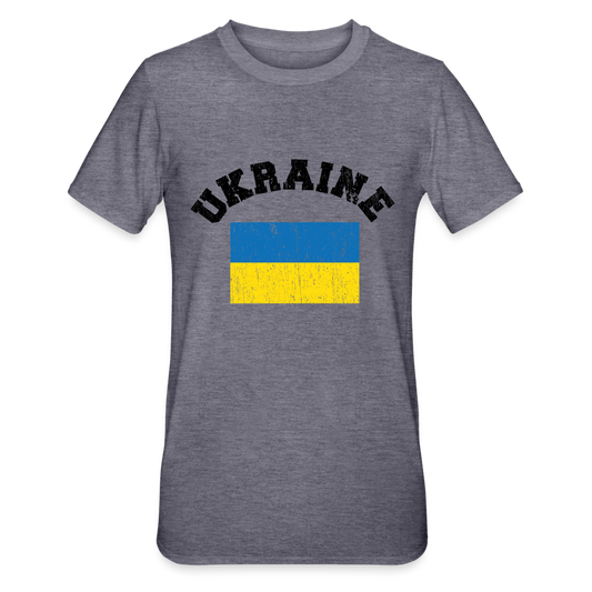 Camiseta en polialgodón unisex"Ukraine Flag black" - heather navy