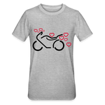 Camiseta en polialgodón unisex"Motorcycle with Hearts" - heather grey