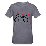 Camiseta en polialgodón unisex"Motorcycle with Hearts" - heather navy