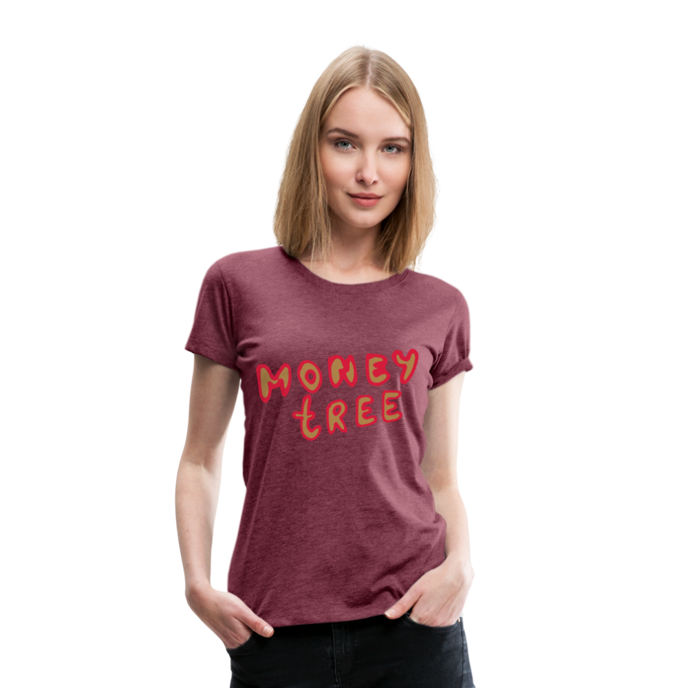 Camiseta premium"Money tree" - heather burgundy