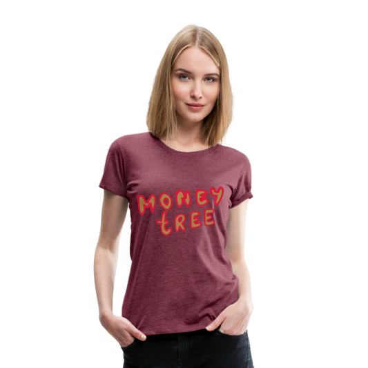 Camiseta premium"Money tree" - heather burgundy