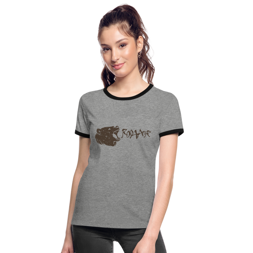 Camiseta contraste"Bear" - heather grey/black