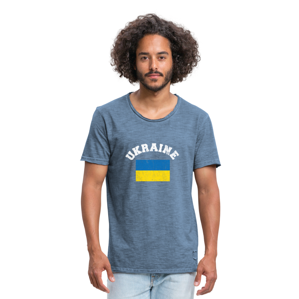 Camiseta vintage"ukraine flag distwhite" - vintage denim