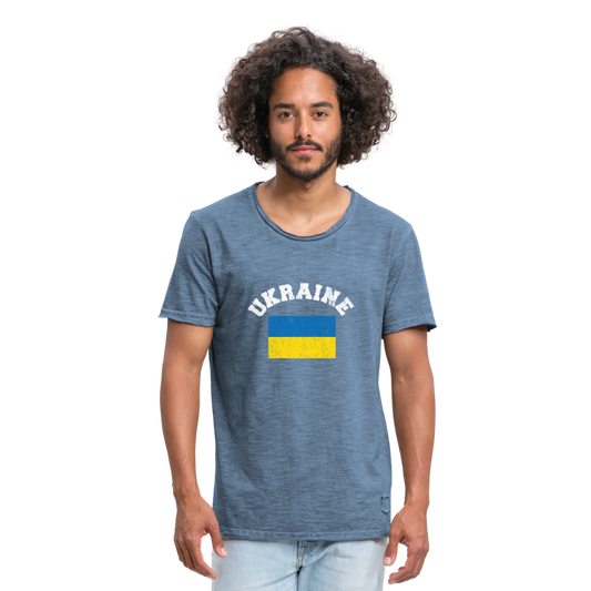 Camiseta vintage"ukraine flag distwhite" - vintage denim