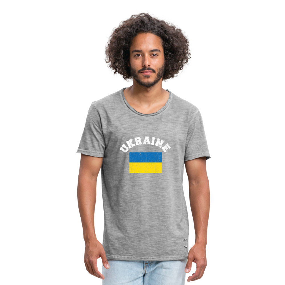 Camiseta vintage"ukraine flag distwhite" - vintage grey