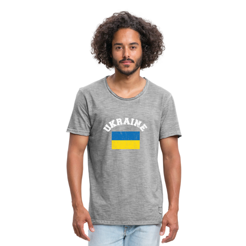 Camiseta vintage"ukraine flag distwhite" - vintage grey