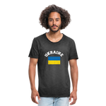 Camiseta vintage"ukraine flag distwhite" - washed black