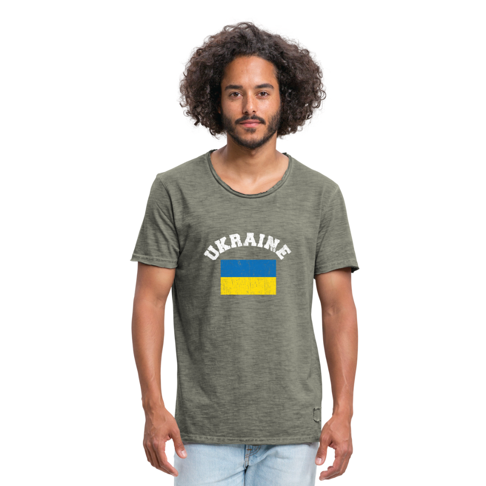 Camiseta vintage"ukraine flag distwhite" - vintage khaki
