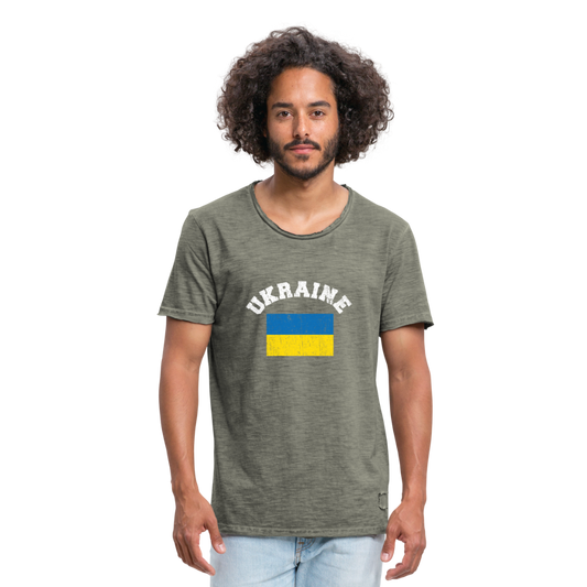 Camiseta vintage"ukraine flag distwhite" - vintage khaki