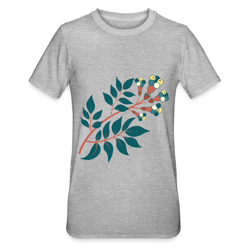 Camiseta en polialgodón unisex"Flower branch" - heather grey