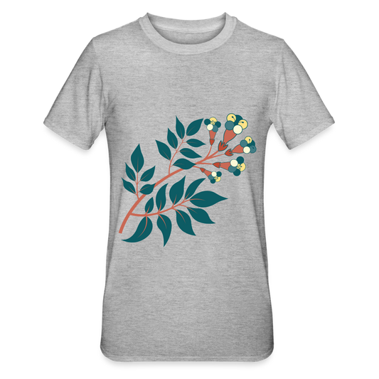 Camiseta en polialgodón unisex"Flower branch" - heather grey